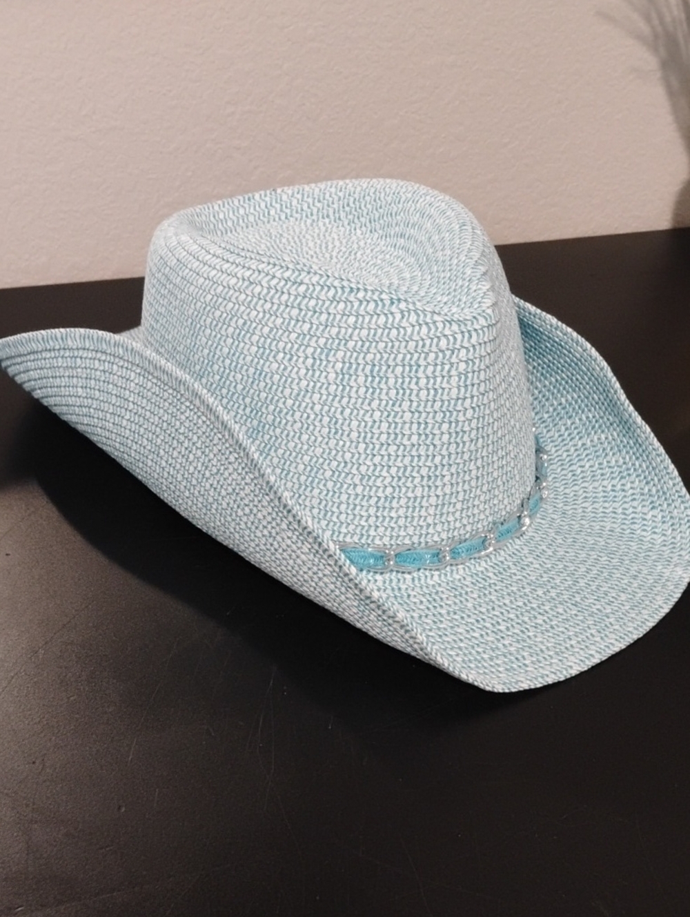 Stylish Light Blue Sun/ Cowboy Hat with Decorative Band